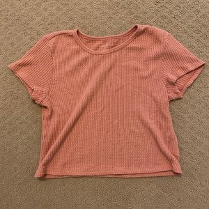American Eagle Ribbed Baby T-Shirt Cropped